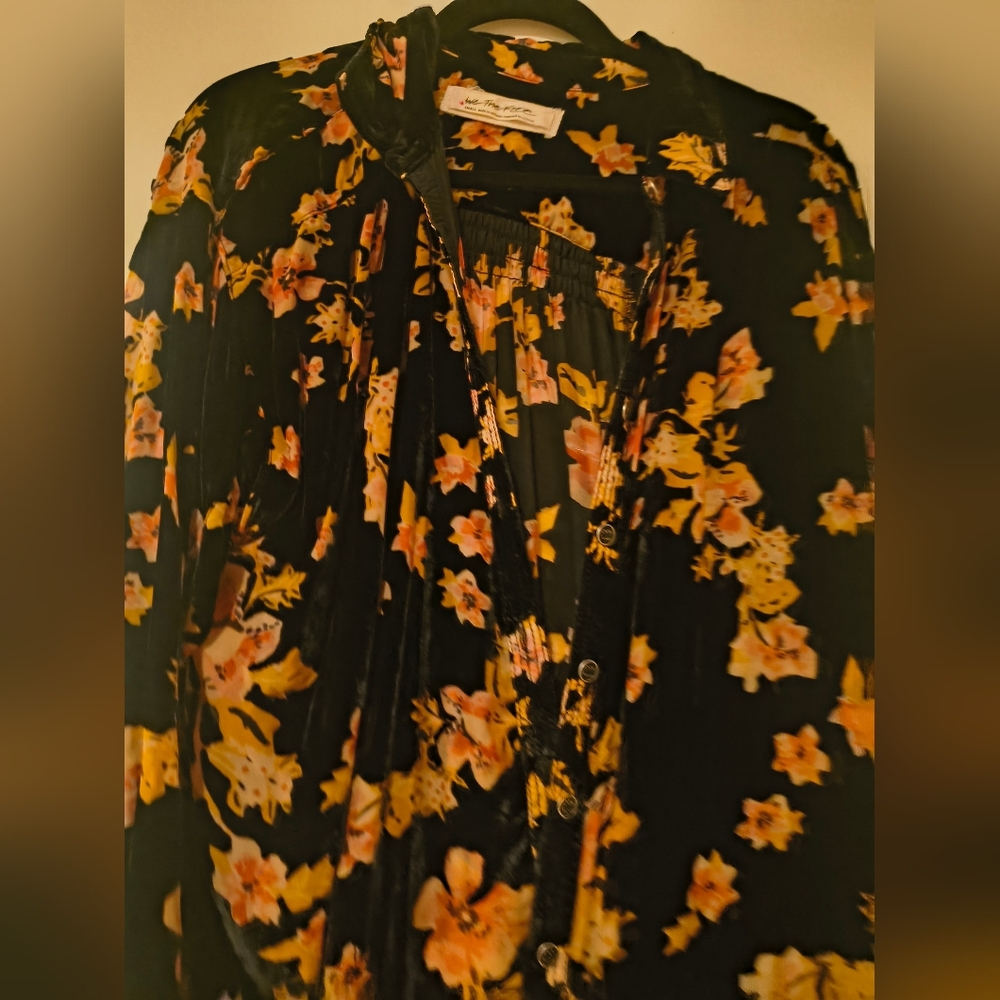 Free People We The Free Sorrento Velvet Maxi Top Size Small - Picture 4 of 6